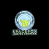 SpaceFox Coffee Company Sticker - Dark Mode